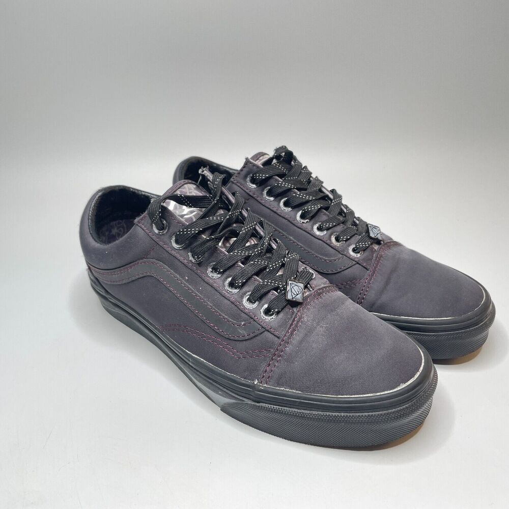 VANS OLD SKOOL Harry Potter Deathly Hallows Black Silver Shoes Womens Size 8